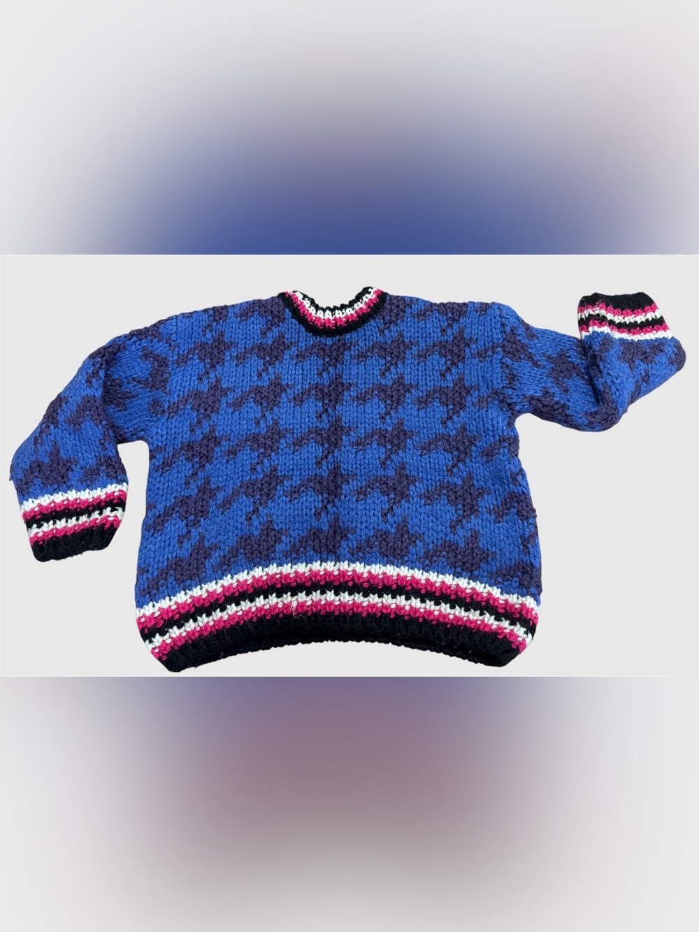 ZARA Limited Edition Houndstooth Chunky Jacquard Knit Sweater